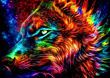 Colorful Wolf