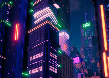 cyberpunk neon city