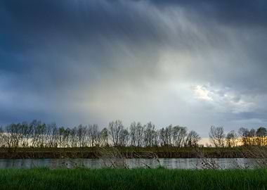 River with upcoming storm