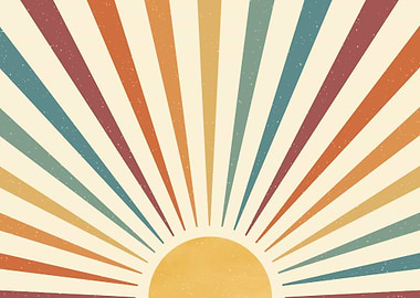 Retro Sun Art Sunburst