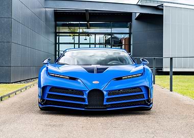 Blue Bugatti Sport Car