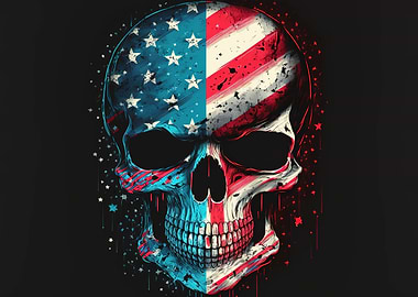 Skull with American Flag
