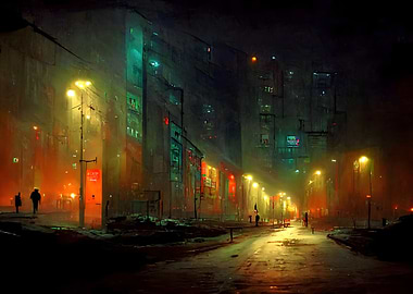 Cyberpunk neon night