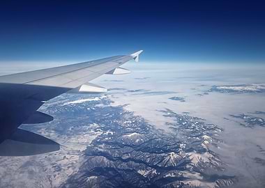 Plane flight above mounts