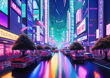 Cyberpunk neon night