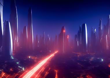 Cyberpunk neon night