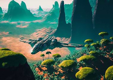 spaceship and nature