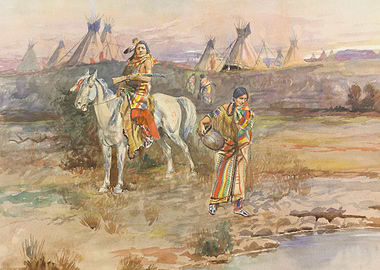 Indian Warrior And Girl