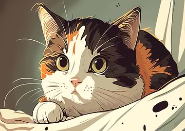 Vintage Cat Painting