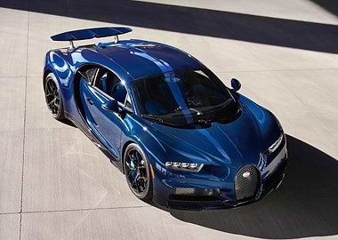 Blue Bugatti Sport Car