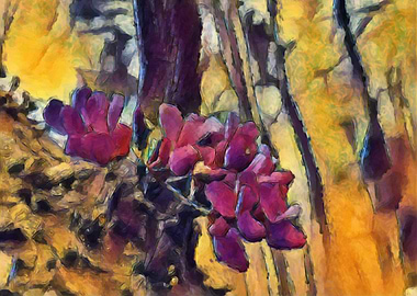 Purple Floral Bold Water