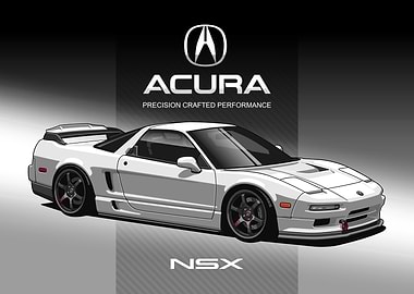 WHITE HONDA ACURA NSX