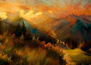 Sunset on the Mountains