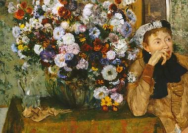 Beside a Vase of Flowers