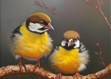 Painting of Baby Birds