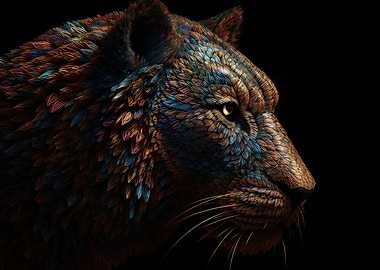 Vantablack Spotted Lion