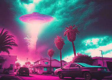 Vaporwave Alien Invasion