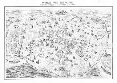 Paris vintage white map