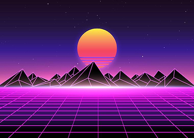 Synthwave 80s Landscape