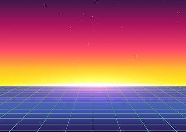 Synthwave 80s Landscape