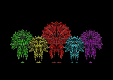 Turkeys Lowpoly Neon