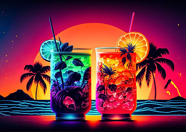 Cocktail Drink Neon