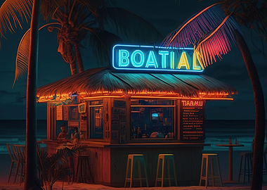 Outdoor Bar Beach Neon