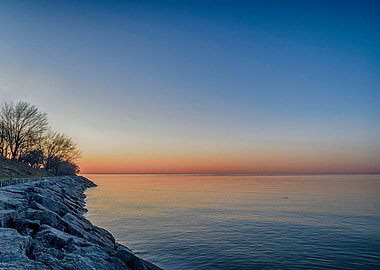 Brilliant Lake Sunset Sky