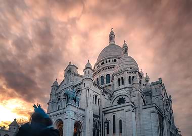 Sunset sky over Montmartre
