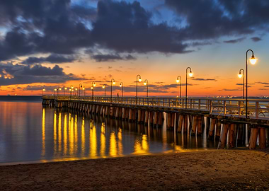 Pier At Sunrise In Gdynia