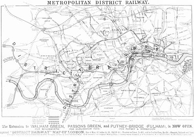London railway vintage map