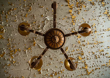 Chandelier and peeled pain