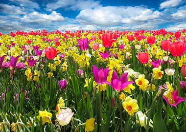 Tulip daffodils flowers