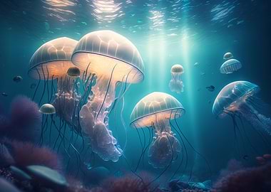 Glowing jellyfish