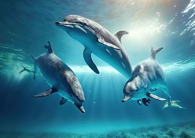 dolphins swimming