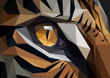 Close Up Tiger Lowpoly