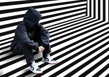 Op art Illusion person