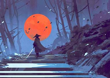 Samurai Red moon