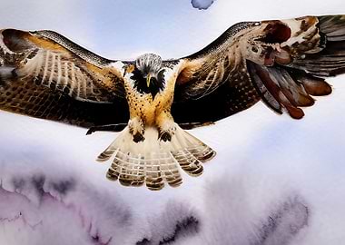 Eagle spreading wings