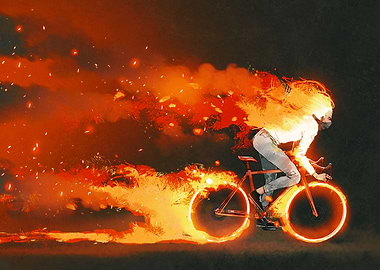 Man riding a mountain