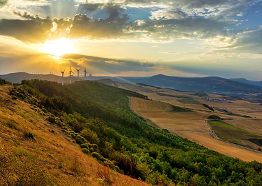 Sunset mountain landscape