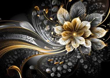 Golden floral background