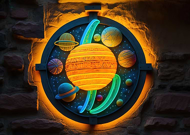 Solar system neon