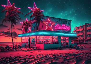 Outdoor Bar Beach Neon