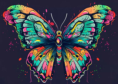 Cartoon colorful butterfly