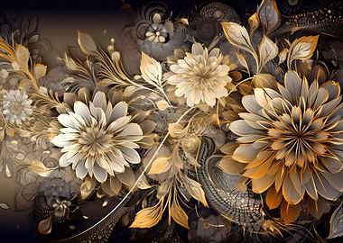 Golden floral background