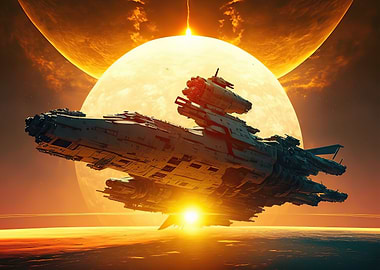 Spaceship sunset