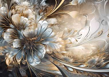 Golden floral background