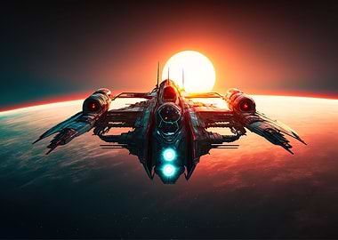Spaceship sunset