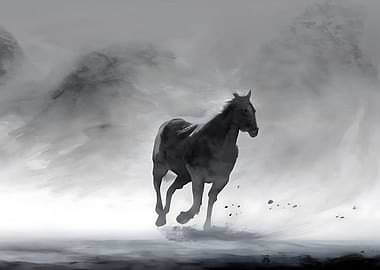 ink painting horse